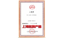 Certificate of 2006 Shanghai Famous Brand